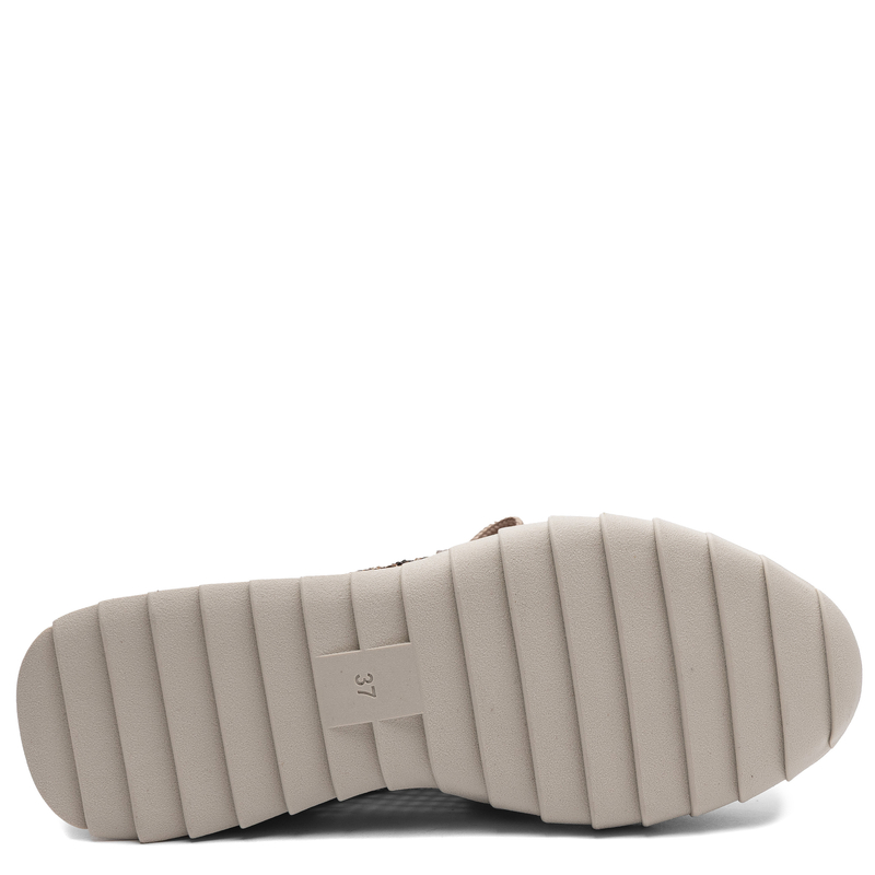 Boccato Skórzane Sneakersy Ażurowe z Cyrkoniami Beżowe 072-5015-375-FA