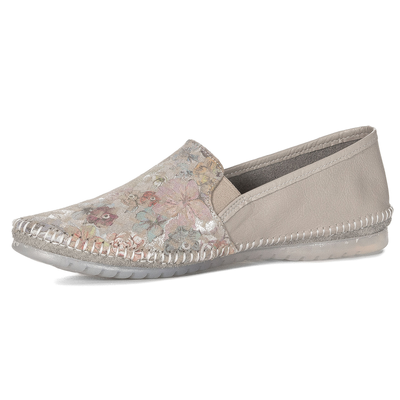 Maciejka Leather Floral Loafers Slip-On Shoes Beige T3512-73/00-0