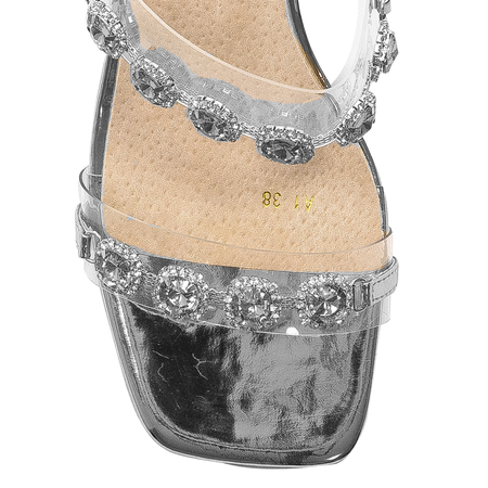 S.Barski Women's Silver slippers