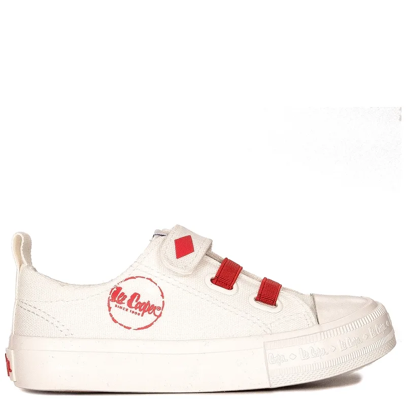 Trampki dziecięce Lee Cooper na rzepy Białe