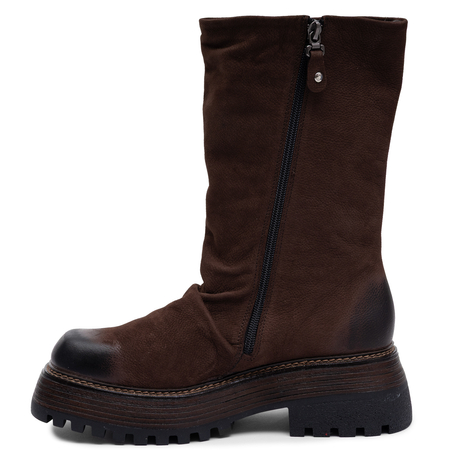 Maciejka Leather Insulated Ankle Boots Elegant Heeled Brown 07595-02/00-8