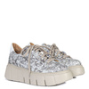 Maciejka Leather Platform Sneakers Artistic Print White-Grey-Copper 6891W-02/00-8