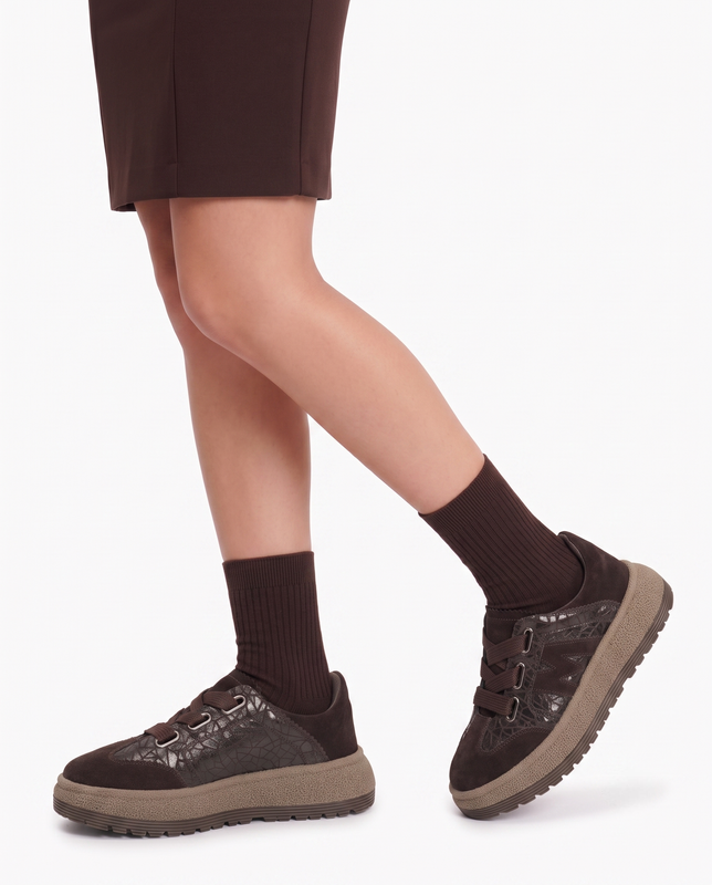 Filippo Sneakersy Skórzane Półbuty Sportowe Zamszowe Brązowe DP7978-26-BR