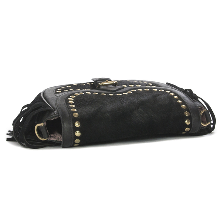 Piti Cuiti Women's Shoulder Bag Black with Tassels