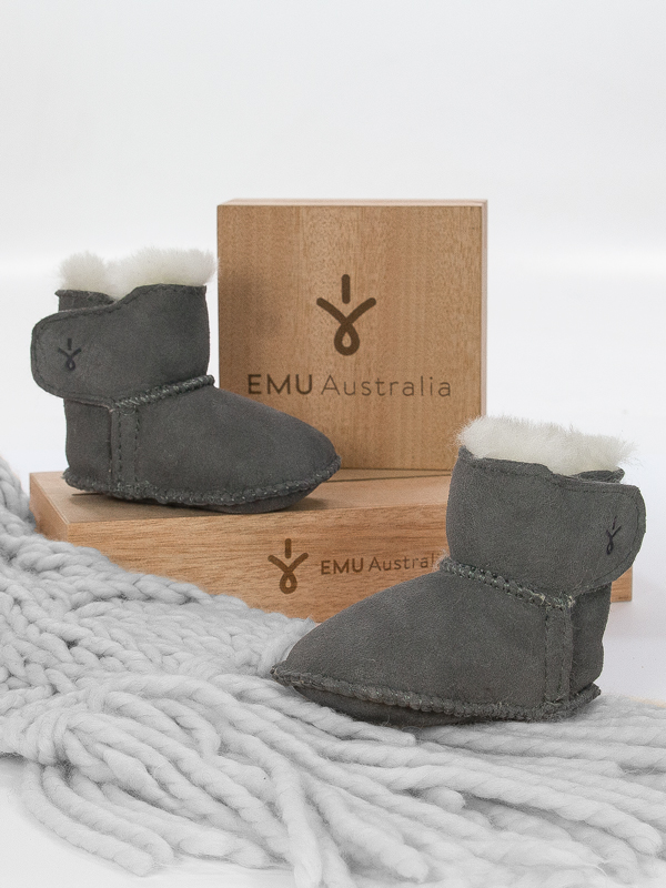 EMU Australia Charcoal Baby Bootie B10310 Charcoal
