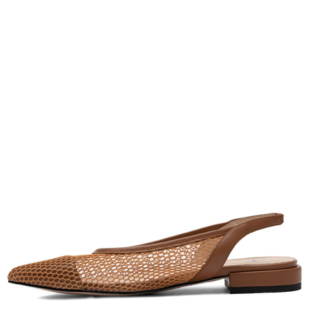 Maciejka Mesh Slingback Flats Pointed Toe Brown K7525-29/00-1