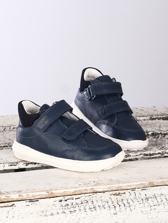 Primigi children's velcro leather navy blue sneakers