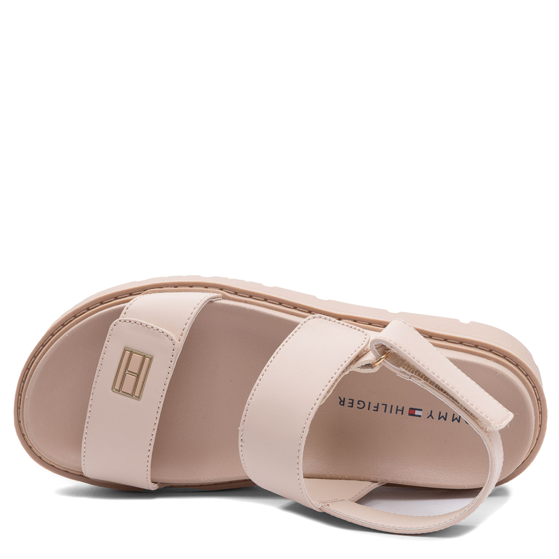 Tommy Hilfiger Beżowe Sandały Damskie na Platformie T3A2-34284-NUDE