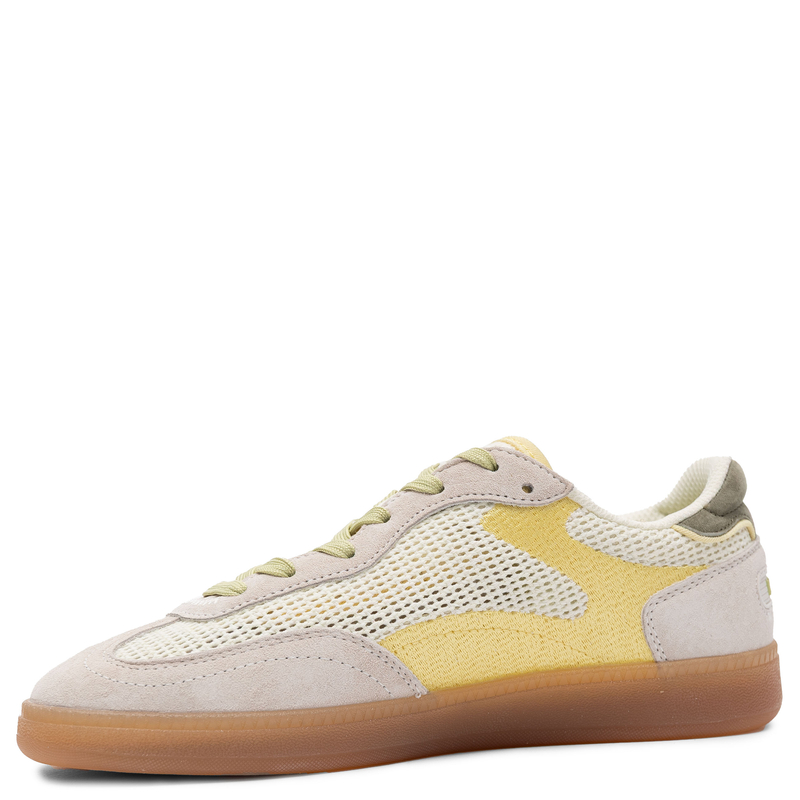Hoff Leather-Mesh Women’s Sneakers Breathable Flat Sole 2.5 cm Beige-Yellow 12519015