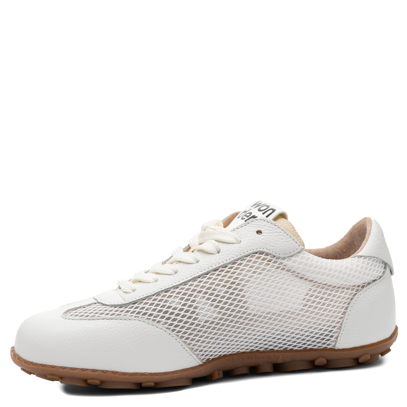 Wonders Leather Sneakers Breathable Women White-Beige AP-2101-OFF-VANIL