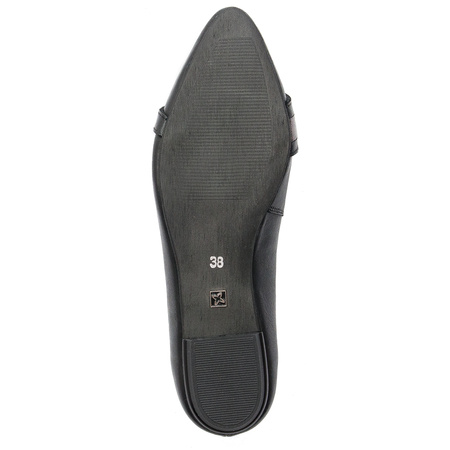 Maciejka Leather Ballerinas With Decorative Buckle Black 05934-01/00-1