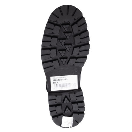 T. Sokolski Leather-Suede Ruched Ankle Boots Lug Sole Black HX-Z25-163-BLK