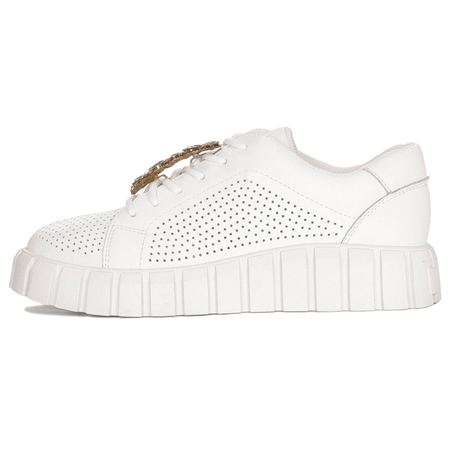 Artiker Sneakersy Damskie Na Platformie Białe