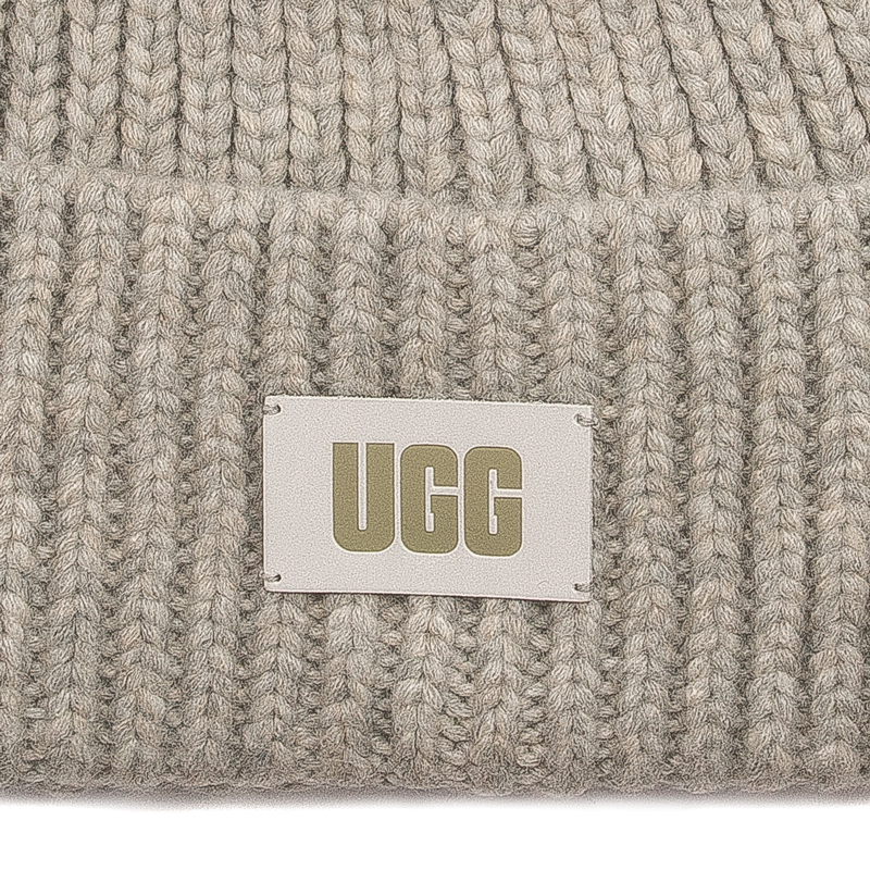 Czapka UGG 20165-LGRY W Chunky Rib Knit Beanie W Pom Light Grey
