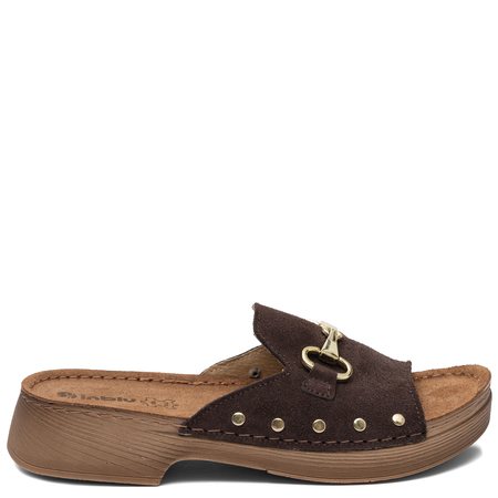 Inblu Comfortable Suede Women's Mules On Platform Brown TF0002KU-043