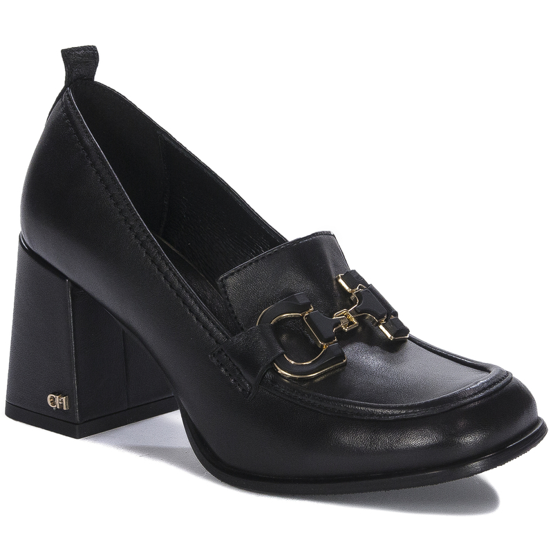 Chebello Women's leather black pumps