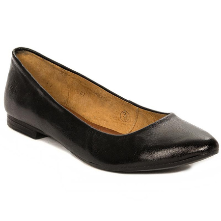 Maciejka leather ballet flats almond toe black 00873-01/00-6