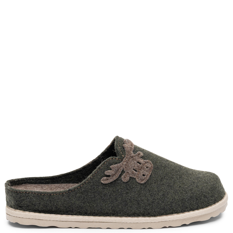 Inblu Ciepłe Filcowe Kapcie Damskie Wsuwane Zielone CS000049-TUNDRA