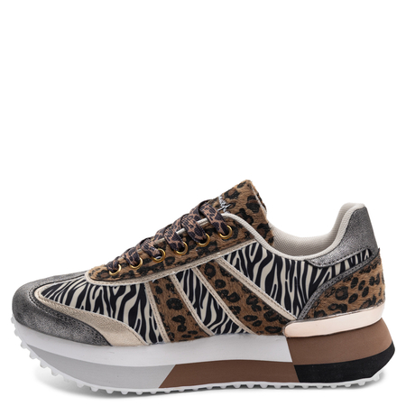 Maciejka Leather Sneakers In Leopard And Zebra Print With Silver Details M7356-25/00-7