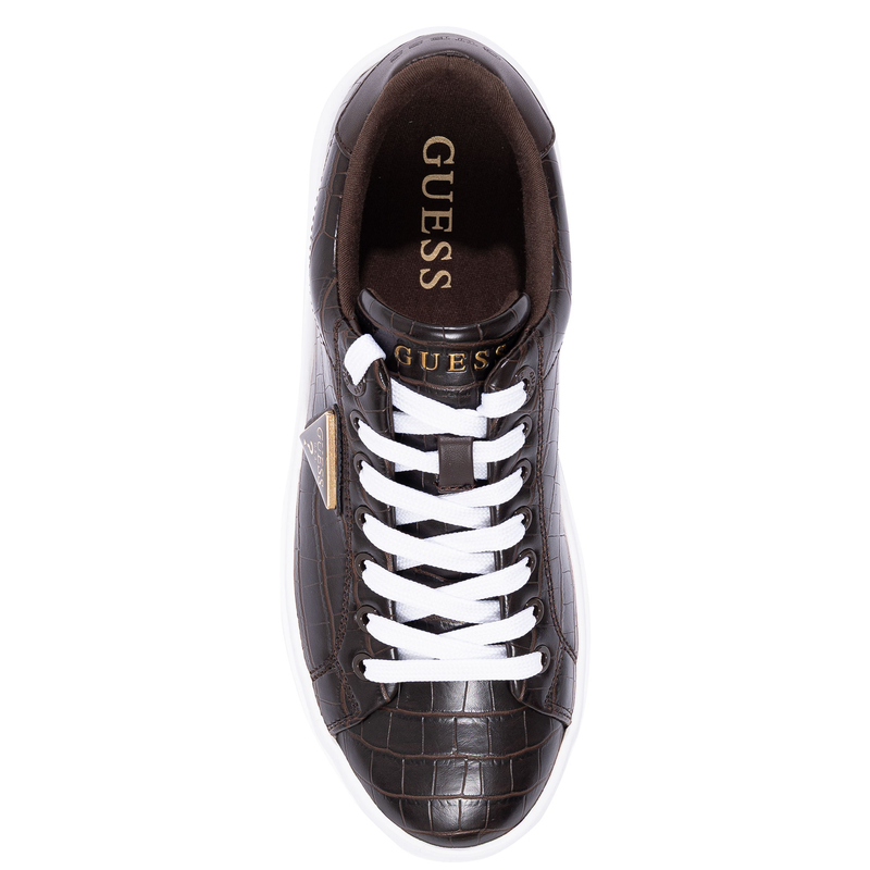 Guess Kroko Sneakersy Na Platformie Czekoladowy Brąz FLFD15PEL12-DBR