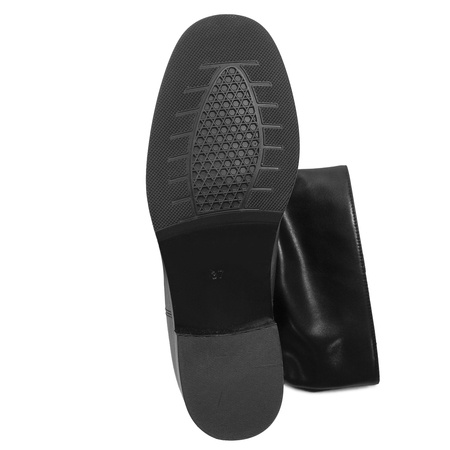 Maciejka Skórzane Marszczona Cholewka Botki Ukryty Koturn 6,5 cm Czarne K7211-01/00-8