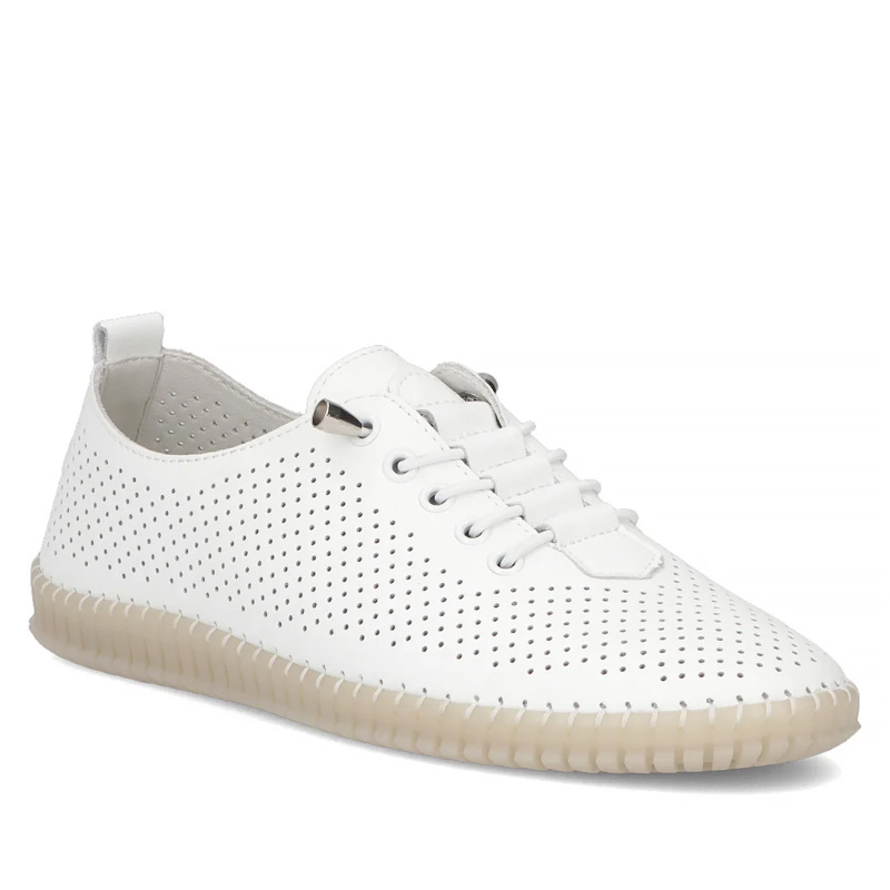 Filippo Skórzane Ażurowe Sneakersy Białe DP6140-26-WH