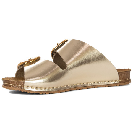 Maciejka Women's Leather Flip-Flops Gold