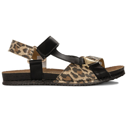 Maciejka Women's Leather Sandals Black Panther