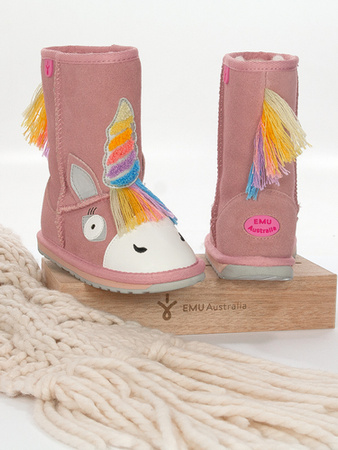 Buty EMU Australia botki dziecięce Magical Unicorn Pale Pink / Rose Pale