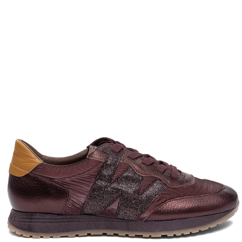 Wonders Skórzane Lekkie Sneakersy Metaliczne Brązowe A-4810 Comb-Gran