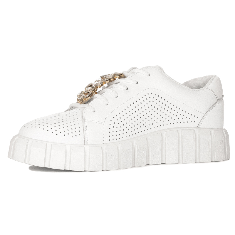 Artiker Sneakersy Damskie Na Platformie Białe