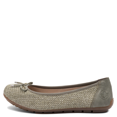 Rieker Comfortable Woven Ballerinas With Bow Green 43850-52