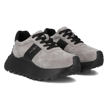 Filippo Women's Leather Sneakers, Grey
