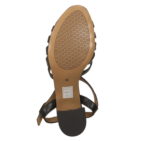 Maciejka Women's Leather Heeled Black Sandals