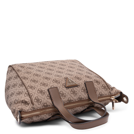 Guess Elegant Classic Handbag Top Handle and Crossbody Monogram Beige TWNB2168019-LATTE