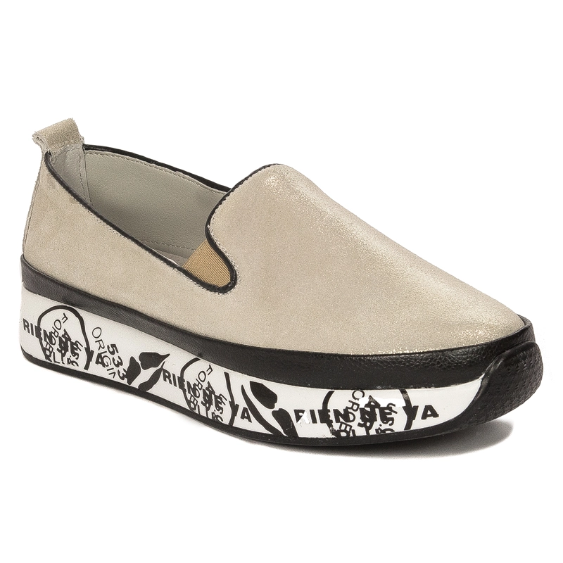 S.Barski Women's Low shoes Leather Gold