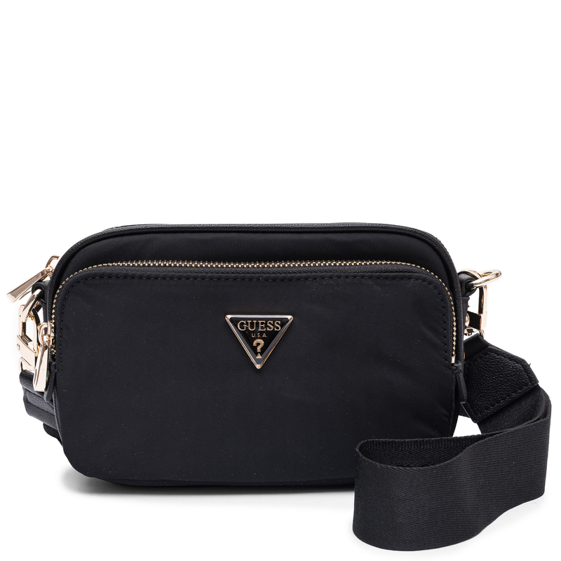Guess Eco Gemma Double Zip Crossbody Bag Black HWEYG839572-BLACK