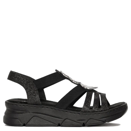 Rieker Black Schwarz Sandals