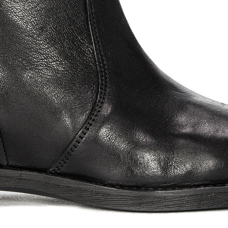 CAFENOIR Women's leather ankle boots Nero black