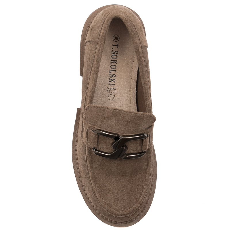T.Sokolski women's taupe flat shoes