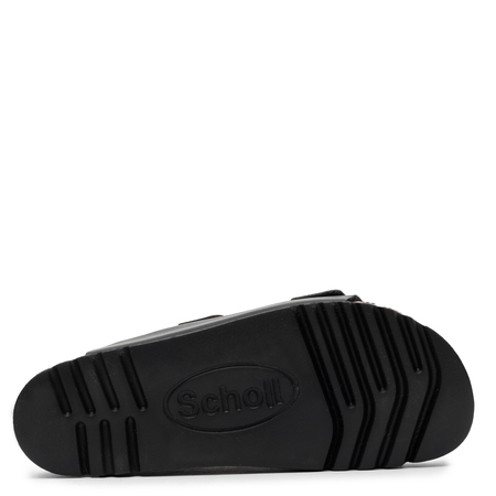 Scholl Comfortable Slides Adjustable Buckles Anatomical Footbed Black F32164-1004