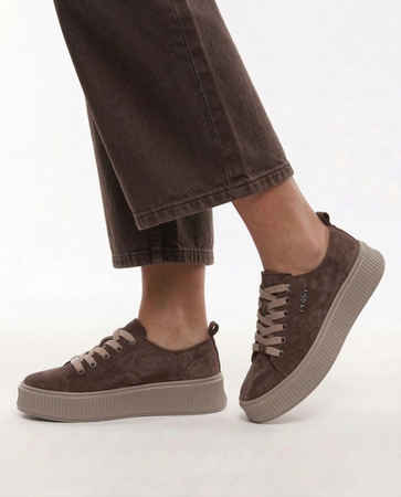 Filippo Suede Platform Sneakers Brown DP6122-26-D-BR