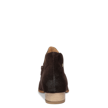Maciejka Asymmetric Suede Ankle Boots Low Heel Chocolate Brown 04091-79/00-5