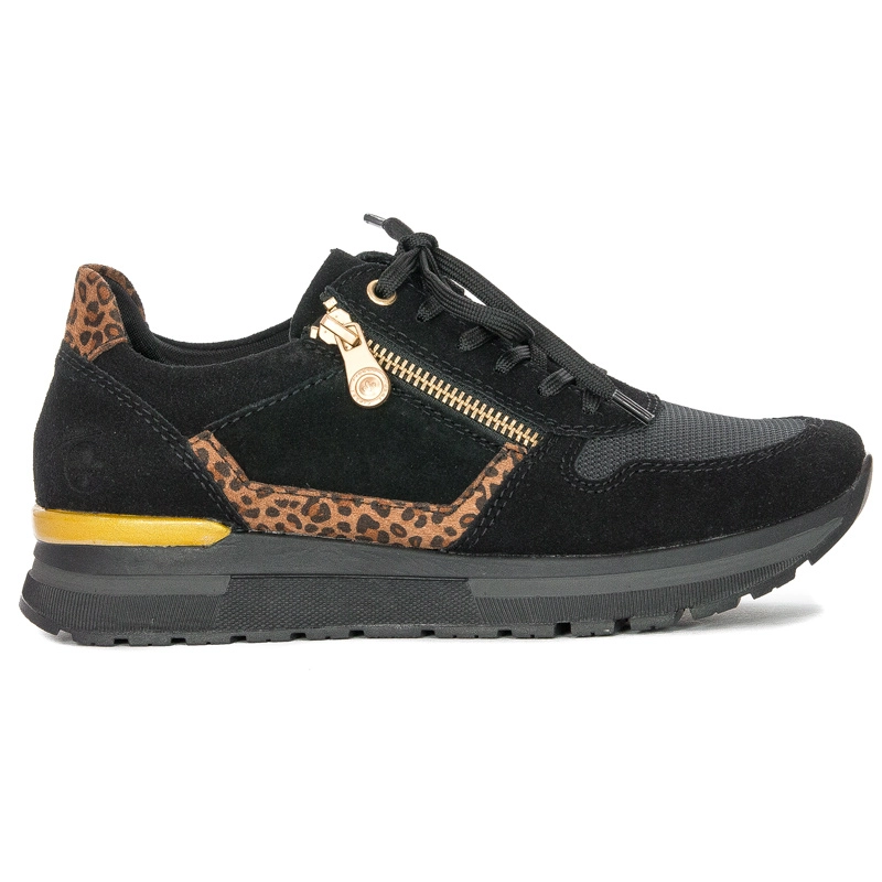 Rieker N7809-00 Schwarz/Black/Leo-Nuss Sneaker