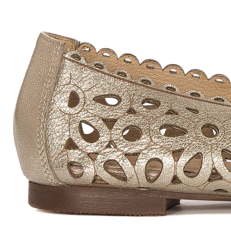 Maciejka Gold Ballerina Shoes