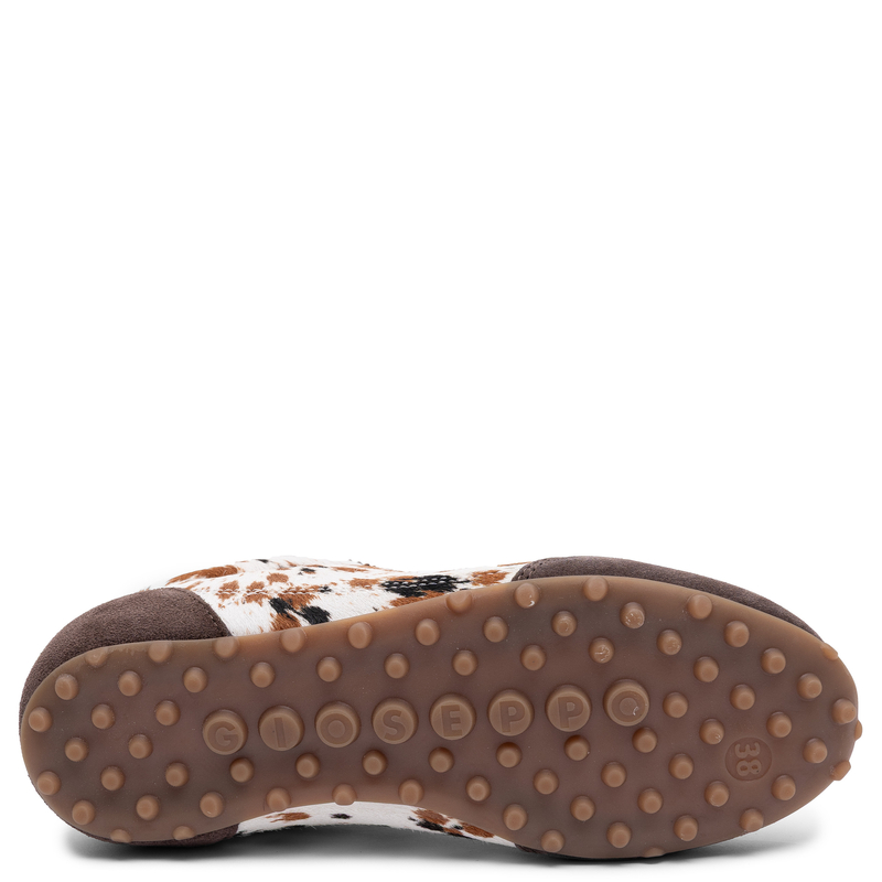 Gioseppo Skórzane Z Sierścią We Wzór Krowy Sneakersy Płaskie Wielokolorowy 80219-VACA