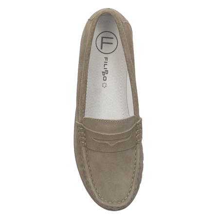 Shoes Loafers Suede Leather Filippo Beige