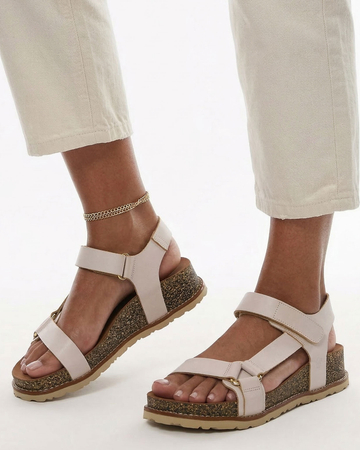 Yokono Villa Platform Leather Sandals Pink VILLA OCA-250