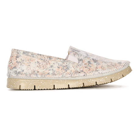 Maciejka Women's Leather Half Shoes Pastel Flowers