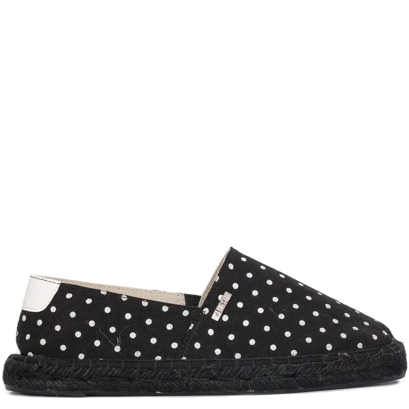 Big Star Espadryle damskie w kropki Black Czarne